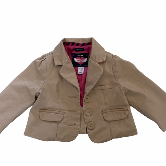 GAP BABY Size 12-18 Months Blazer Pink Lining Jacket Coat Hearts - Picture 5 of 8